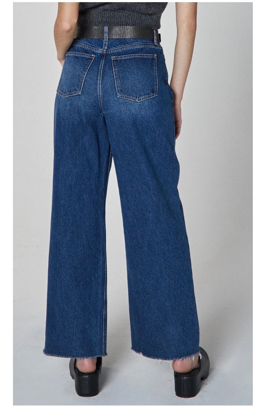 Unpublished Greta High-Rise Cropped Wide Leg Jeans NWT 27 medium wash $115
